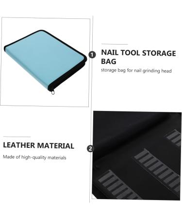 Healeved 1pc Grinding Head Storage Bag Manicure Kit Nail Storage Organizer Nail Drill Organizer Bag Nail Kit Nail Bit Rainbow Hair Clips Mini Ceramic Container Clean Tool Leather - Buy Online on GoSupps.com