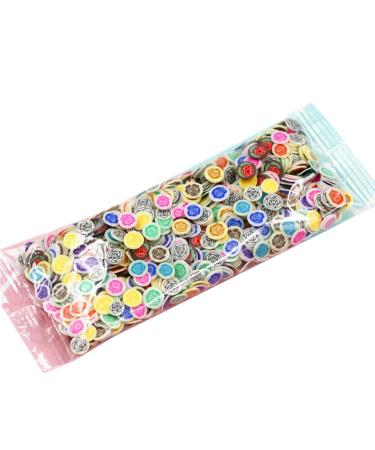 1000 pieces/bag 3D polymer clay nail discs star type sticker 3D polymer cartoon flower fruit spring manicure nail art decoration sticker 13 #