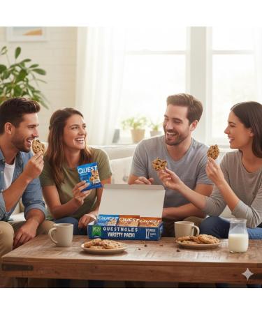 Que-st Soft & Chewy Protein Cookie Variety Pack 15g Protein 12 Count - Buy Online on GoSupps.com