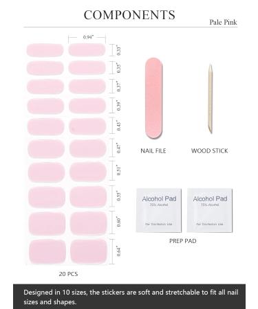 Buy Semi Cured Gel Nail Strips - Pale Pink | 20 PCS Gel Nail Stickers | Salon Quality & Easy Application | UV Light Required - Buy Online on GoSupps.com
