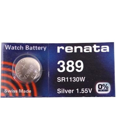Renata Watch Battery - Swiss Made 389/SR1130SW/AG10 (2 Pack) - 1.5V | International Shipping Available - Buy Online on GoSupps.com