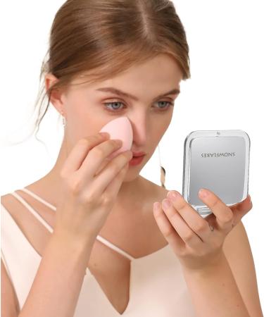 Snowflakes Compact Travel Magnifying Mirror - Double Sided 1x/15x Magnification - Handheld Portable for Travel and Purses (Silver) - Buy Online on GoSupps.com