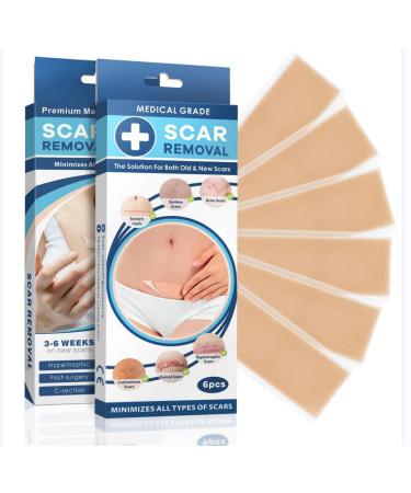 Silicone Scar Sheets Silicone Scar Sheets Reusable and Effective Scar Removal Sheets Silicone Scar Removal Strips for Surgical Scars Healing Keloid C-Section Tummy Tuck (Pack of 6) Scar Tape