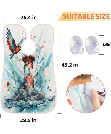 Lighthouse Landscape Beard Bib Apron - Men's Beard Hair Catcher for Shaving | Perfect Father's Day Anniversary & Christmas Gift for Dad or Husband - Buy Online on GoSupps.com