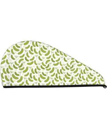 Super Absorbent Pickled Cucumbers Microfiber Hair Towel Wrap for Women | Coral Velvet Quick Dry Cap for Long Curly & Thick Hair - Buy Online on GoSupps.com