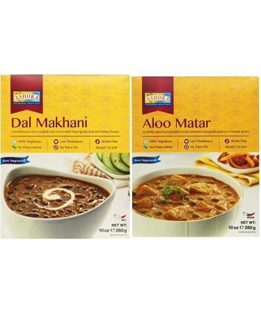 Ashoka Delhi Dal Makhani ready meal black lenses 6 Pack (6 x 280 g) & aloo matar ready meal 6 Pack (6 x 280 g) bundle with aloo matar finished dish
