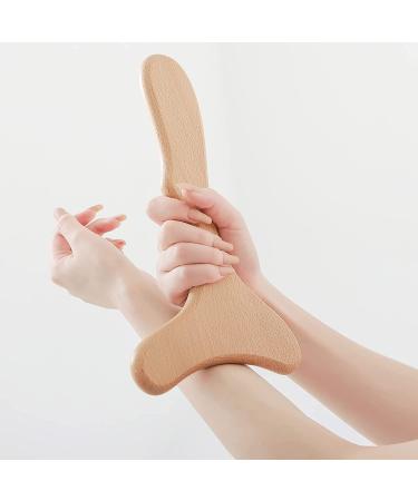 Wood Therapy Massage Tool for Lymphatic Drainage and Body Sculpting - One-Handed Wooden Massager for Anti-Cellulite and Muscle Release - 11x6 inches - Buy Online on GoSupps.com