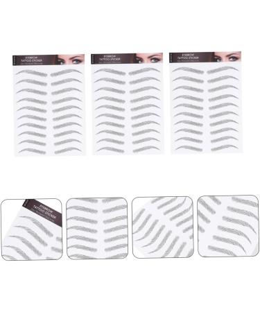 SOESFOUFU Iaff Sticker 3 sheets False Artificial Tool Fake Waterproof Eyebrow Decal Stickers Transfer Temporary Brow Black - Buy Online on GoSupps.com