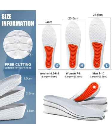 Height Increase Insole Elevator Inserts for Men & Women US 7-8.5 - 2.5cm Heel Lift Sports Shoe Insoles - Buy Online on GoSupps.com