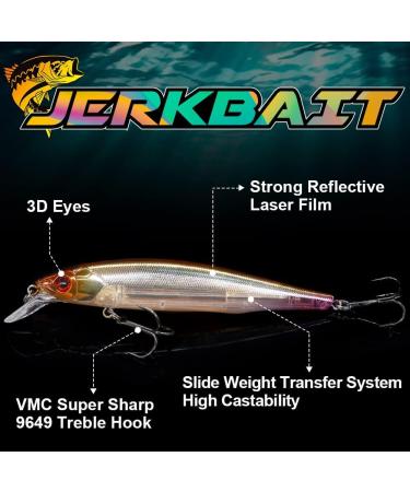 6-Piece Jerkbait Kit for Bass Fishing - 110mm Minnow Lure, Suspending Jerk Baits Fishing Lures - Buy Online on GoSupps.com