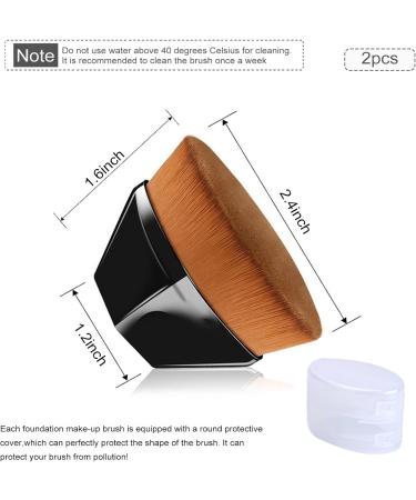 2 Pieces Ideal for Professional Face Base Brush Kabuki Foundation Brush with Box Brush Base Professional Kabuki Brush Liquid Makeup Brush (Black) - Buy Online on GoSupps.com