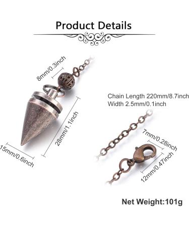 Buy SUNNYCLUE Copper Pendulum for Divination & Dowsing - Gold Energy Spiritual Point Pendant - Ideal for Wicca & Balancing - International Shipping - Buy Online on GoSupps.com