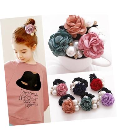 Beavorty Little Girl Hair Ties pearl hair ties Flower Pearl Hair Tie Flower Pearl Hair Rope Ponytail Hair Bands Flower Hair Rope hairpin the flowers Little Girls Hair Ties - Buy Online on GoSupps.com