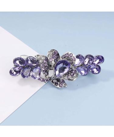 Yheakne Crystal Wedding Hair Clip - Purple Rhinestone Bling Bride Headgear | Elegant Hair Jewelry for Women & Girls - Buy Online on GoSupps.com