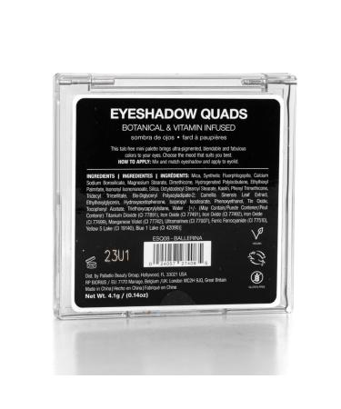 Palladio Eyeshadow Quad - Velvety Matte and Metallic Shades, Creamy Formula, Talc-Free - Ballerina Palette - Buy Online on GoSupps.com
