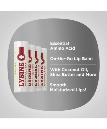 Piping Rock Lysine Lip Balm | 4 Pack | Moisturizing Ointment | Non-GMO and Gluten Free - Buy Online on GoSupps.com