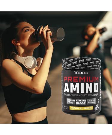 Weider Premium Amino Intra Workout Drink - EAA/BCAA with L-Glutamine & Electrolytes Tropical Punch 800g - Boost Energy & Performance - Buy Online on GoSupps.com