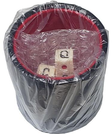 Poker Dice Set with Leather Cup - Spanish Poker (Ivory) - Gift Boxed - 16mm Squared Corners - Black/Red Cup - Buy Online on GoSupps.com