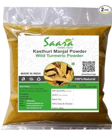 TNO HERBAL FRESH Kasturi Manjal Powder 200g Wild Turmeric Root Powder Kasthuri Haldi Kasturi Turmeric Powder For Skin & Face Care 200g (Pack of 2 X 100g)