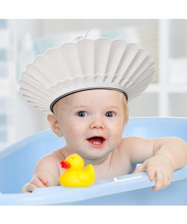 Baby Shower Cap Bathing Cap Safe Silicone Protection Bath Cap Soft Adjustable Visor Hat for Protector Head Eye Ear Shampoo Caps for Toddler Baby Kids Children (Beige) - Buy Online on GoSupps.com