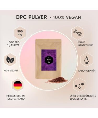 High-Dose OPC Grape Seed Extract Powder 1kg - 50% OPC - Pure Additive-Free Made in Germany - Lab Tested French Grapes - Buy Online on GoSupps.com