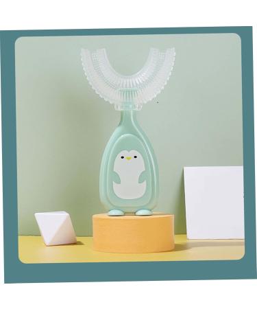 U-Shaped Toothbrush for Kids - Silicone Baby Toothbrush for Effective Mouth Cleaning | Eco-Friendly Green Design - Buy Online on GoSupps.com