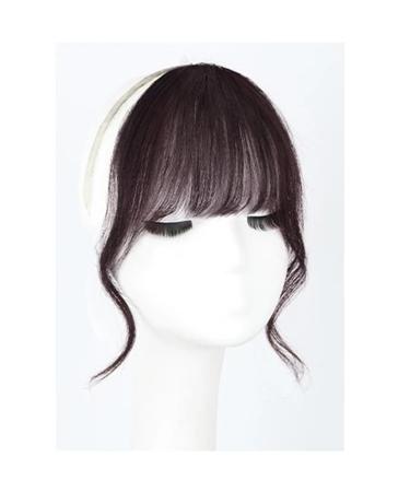 Bangs Hair Piece Clip in Bangs-Fake Bangs Hair Clip Black Clip On Bangs Real Human Hair Curtain Bangs for Women French Bangs Bangs Hair Extensions (Color : NC/4HL)