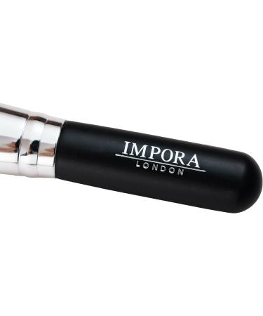 Impora London Small Powder Makeup Brush - Ideal for Blush, Bronzer, Highlighter, and Foundation - Black/Silver - Buy Online on GoSupps.com