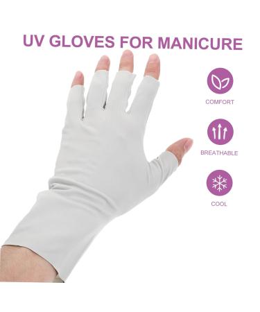 ABOOFAN 2 Pairs Gel Nail Gloves Half Finger Gloves Uv Protection Gloves Nail Art Gloves Pink Gloves Protective Gloves for Manicure Nail Art Accessory Thin Section Sun Protection Gloves - Buy Online on GoSupps.com