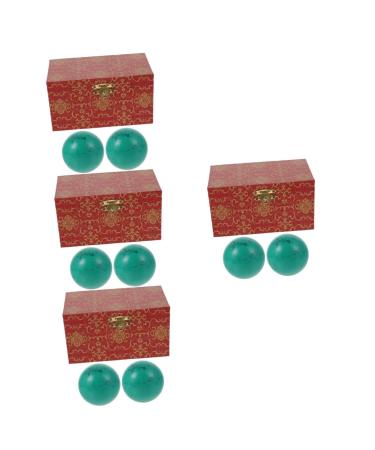 Fomiyes 8 Stk turquoise handball round fitness balls baoding balls small balls to strengthen the wrist Chinese health massage marble chinese chinese meridian bouncing ball