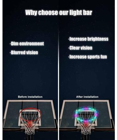 LED Basketball Hoop Light - Remote Control, Waterproof, 17 Colors, 7 Lighting Modes - Perfect Gift for Kids and Adults - Play Brightly at Night Outdoors - Buy Online on GoSupps.com