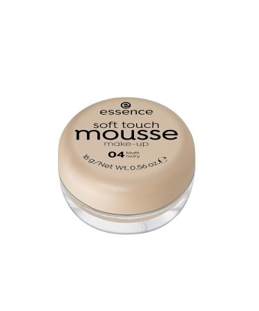 essence Soft Touch Mousse Make-Up Foundation No. 04 Matt Ivory Nude for Combination Skin for Blemished Skin Matte Vegan Perfume Alcohol-Free (16 g) 16.00 g (Pack of 1) 04 Matt Ivory - Single