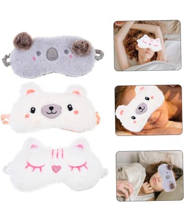 Beavorty 3pcs Plush Eye Masks - Cartoon Blindfolds & Sleep Eye Shades for Ultimate Comfort | Travel & Sleep Essentials - Buy Online on GoSupps.com