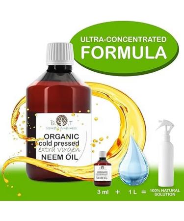 Made in France Pure neem oil ultraconcentrated skin and hair care plant protection antiaphids mealybugs mosquito repellent equivalent to 200 l spray 1000 ml - Buy Online on GoSupps.com