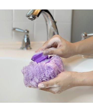Grand Fusion Exfoliating Loofahs for Men and Women - Pack of 3 Purple Body Scrubbers with Liquid Soap Dispensing Feature - Compatible with Your Favorite Body Wash - Convenient Hanging Loop - Buy Online on GoSupps.com