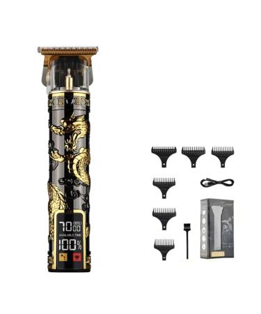 Razors LCD Digital Display Electric Hair Clipper Oil Head Carving Electric Hair Clipper Hair Salon Household Electric Hair Clipper(Platinum Panlong)