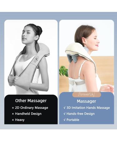 Shiatsu Neck Massage Device with Heat - 5D Deep Tissue Relief for Neck Back & Shoulders - Beige - Buy Online on GoSupps.com