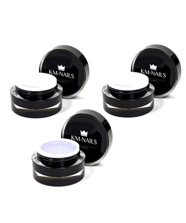 KM-Nails UV and LED curing gel set with adhesive gel builder gel and sealing gel 15ml each