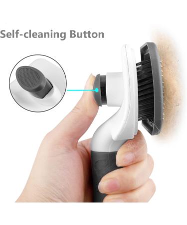 Pet Grooming Brush for Dogs and Cats | Shedding and Tangled Hair Removal Tool with Cleaning Button and Massage Feature | Long and Short Hair | Grey Color - Buy Online on GoSupps.com