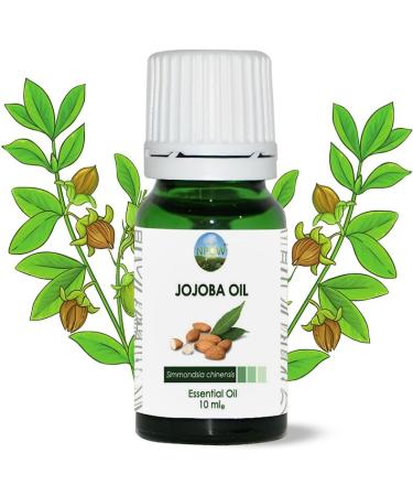 NPOW Jojoba Oil - 100% Pure & Natural Organic Jojoba Oil For Hair Face Body Beard Nails & Hair Growth Oil - Jojoba Oil For Skin Deeply Moisturizing Cold Pressed Jojoba Oil Vegan Friendly - 10ml 10 ml (Pack of 1)