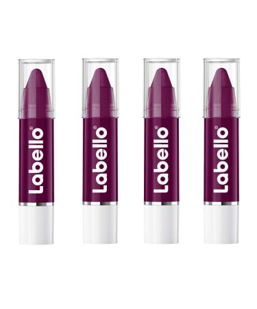 Beiersdorf LABELLO Crayon Black Cherry Lipstick 4 pieces lip balm for color and moisture enriched with natural oils color burgundy