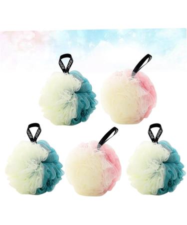 Housoutil Kid Body Wash Set - 5pcs Kids Bath Accessories Mesh Sponge & Scrubber for Easy Showering | Korean Version Tennis Child Bath Ball - Buy Online on GoSupps.com