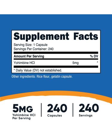 Nutricost Yohimbine - 240 Capsules - Buy Online on GoSupps.com