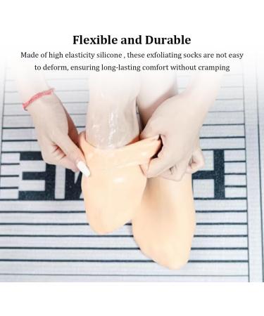 Dajidafu 2pair Silicone Exfoliating Tools for Smooth Feet Say Goodbye to Rough Skin Silica Gel Moisturizing Socks Silicone Socks colour of skin One size fits all Colour of Skin One size fits all - Buy Online on GoSupps.com