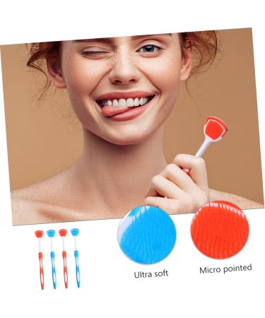 Gleavi Tongue Cleaning Brush Set | 4 Reusable Silicone Tongue Scrapers for Adults | Effective Oral Hygiene Tool - Buy Online on GoSupps.com