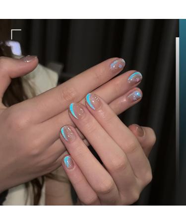 GAOY Cat Eye Gel Nail Polish - 16ml Blue Nude Glitter Holographic UV Gel - Reflective Translucent - 2408 Mermaid Tears | International Shipping - Buy Online on GoSupps.com