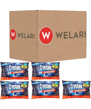 Crystale 5 x 2kg Dishwasher Salt With Welari Thank You Card Limescale Cleaner Kitchen Household Watermarks Remover (4kg) - Buy Online on GoSupps.com
