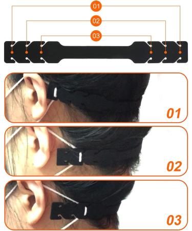 Feloyal Hearing Protection Mask Extensions - 10 Non-Slip Adjustable Buckles for Better Fit - Black (19 cm) | International Shipping - Buy Online on GoSupps.com