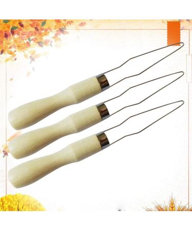 3Pcs Steel Wire Loop Button Hook with Wooden Handle - Button Assist Tool - Buy Online on GoSupps.com