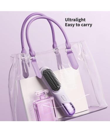 Cordless Hair Straightener Brush - Negative Ion Hot Comb for Travel USB Fast Charger Anti-Scald Lightweight (Pink) - Shop Now - Buy Online on GoSupps.com